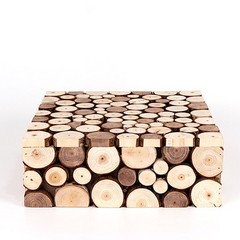 NATURAL 14″x14″ Square Wooden Cake Stand Pedestal Riser Wedding Centerpieces