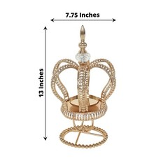 13″ Gold Metal Crown Spiral Pillar Votive CANDLE HOLDER Stand Centerpiece Party