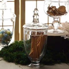 3 pcs 9″ 10″ 11″ tall Clear Glass Apothecary Jars Lids Wedding Supplies