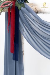 Wedding Arch Draping Fabric,4 Panels 28″ x20ft Dusty Blue Wedding Arch Drapes…