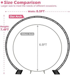 Queension Extra Large Wedding Arch for Ceremony 8.5Ft Wide 7.4Ft High, Metal Bal