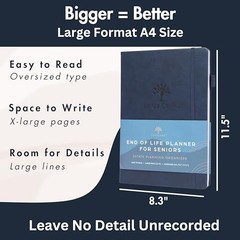 Navy Blue Estate Planning Organizer for Seniors – End of Life Planner