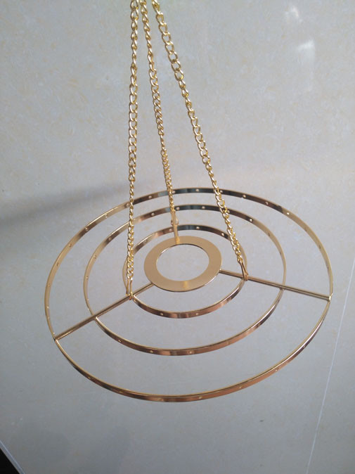 1Pcs 3-Tiered Golden Round Hanger Centerpiece Chandelier Wedding Christmas Party