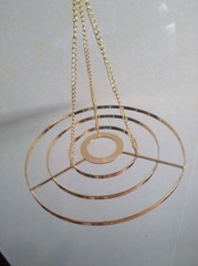 1Pcs 3-Tiered Golden Round Hanger Centerpiece Chandelier Wedding Christmas Party