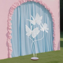 Wedding Artificial Butterfly Decorations Giant 3-head 53.15″ White Decoration