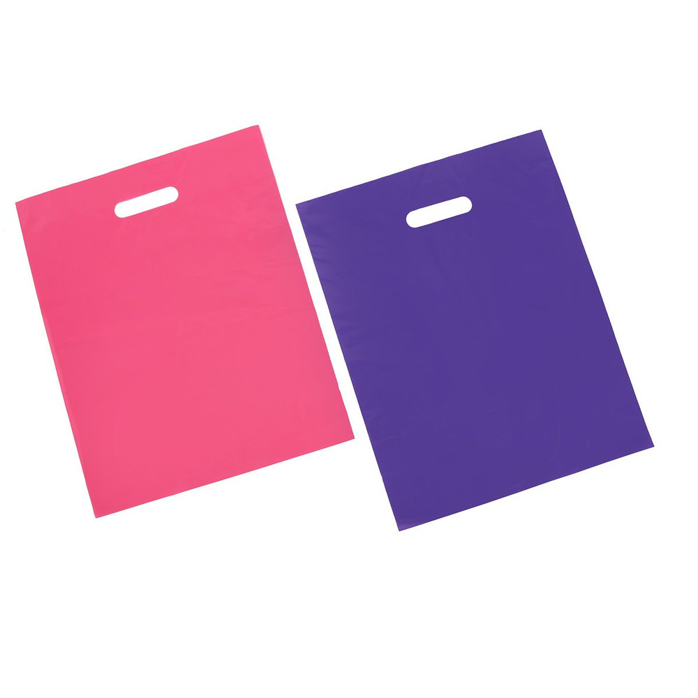 100 Bolsas De Plastico Para Articulos De 12X15 En Rosa Brillante Y Morado Con…