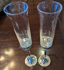 Vera Wang Sterling Silver Love Knots Wedding Toasting Champagne Flutes Pair