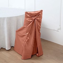 6 Terracotta SATIN UNIVERSAL CHAIR COVER Wedding Banquet Reception Decorations