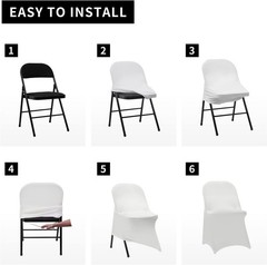 Universal White Spandex Chair Covers 50PCS – Perfect for Weddings & Banquets