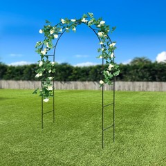 Black Iron Garden Arch Trellis 140 × 38 × 240 cm Wedding Climbing Plant Rack