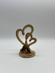Vintage Studio Cake Topper His and Hers Cowboy Hats Hearts Wedding Decor Western