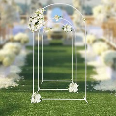 3 Pcs Metal Stand Wedding Arch Backdrop Stand For Ceremony Party Yard Home Decor