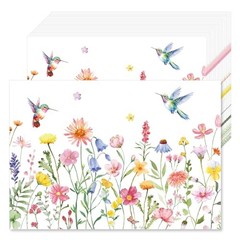 50 Pcs Flower Paper Placemats, 11×16 Inch Summer Floral Bird flower bird