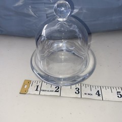 Glass Dessert Dome with Base, Mini Decorative Cake Tray 4x 4 x 3 inches