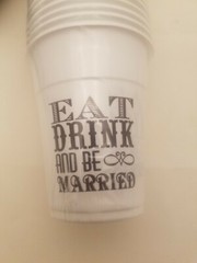 Eat Drink & Be Married Plastic Cups, Wedding, Party Supplies, 25 Pieces