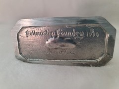 Pewter Rose Heart Cake Topper Fantasy FELOWSHIP FOUNDRY 1996 *retired* NWB