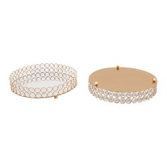 10Pcs Gold Iron Crystal Acrylic Cake Stand Set for Display and Decoration