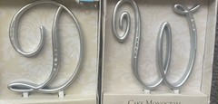 LILLIAN ROSE CAKE MONOGRAM LETTERS-D/W WEDDING CAKE TOPPER’ NEW-FREE SHIP