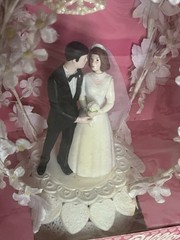 Vintage 1950’s Wilton Wedding Ornament Bride Groom Floral Arch Original Box Rare