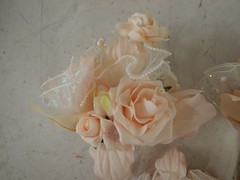 Ling’s Moment Artificial Flowers Pink Bridesmaid Bouquet Set of 4, Blush 7″