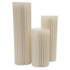 3xWhite Cardboard Flower Stands Wedding Decor Display Flower Stand & PVC Plates