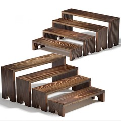 Vecxoty 2 Set Wooden Tiered Risers Display Stands For Vendor Eventsstackable