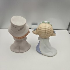 Bumpkins Wedding Cake Toppers Groom & Bride Bisque Porcelain Country Vintage