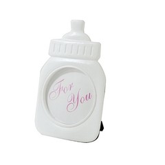 WHITE PINK 4 Mini 4″ PICTURE FRAMES Feeding Bottle Baby Shower Favors Party Home