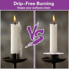 100 Pack 5 Inch White Taper Candles with Drip Protectors, 5 inches,