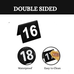 FAVSTOCK Double Sided Plastic Table Numbers for Restaurant, Wedding Seating