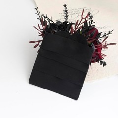 2 PCS Black Pocket Boutonniere Men Wedding Groom Lapel Flower Prom Corsage
