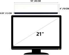 Yocoolfun Monitor Memo Board Top Mount,18″ Sticky Note 1 Piece Clear