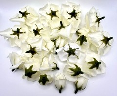 Lot of Faux Rose Flower Heads Ivory 1-3″ Wide Wedding Bridal Textile Bride