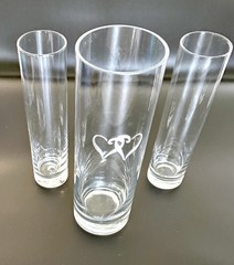 Wedding 3 Piece Unity Sand Ceremony Set Etched Glass Vases Couples Anniversary