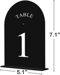 Arch Wedding Table Numbers 1-20 with Stands – Double-Sided Printed 5″ X 7″ Ac…