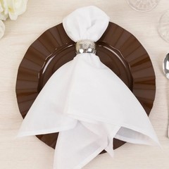 10 BROWN 11″ Round PLASTIC Salad Dinner PLATES Gold Wavy Rim Wedding Party