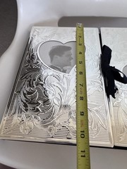 LENOX Silver-Plated Wedding Promises Double Heart Photo Album Holds 4 x 6 photos