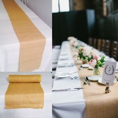 5 pack Burlap Table Runner 14″ x 72″ 100% JUTE BURLAP TABLE DECOR WEDDING SHOW