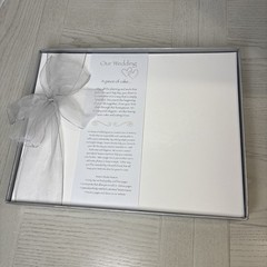Tessera Publishing Our Wedding Memory Book White Silver Bow Acid Free 42 Pages