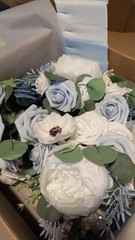Ling’s Moment Dusty Blue Bridesmaid Bouquet Set of 4, Blue Wedding Bouquets f…