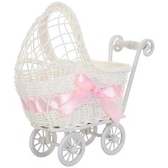 Handle Attachment Flower Basket Ornament Push Candy Baby Shower Favors Rattan