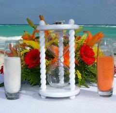 The Wedding Day in White Unity Sand Ceremony Hourglass by Heirloom Hourglass