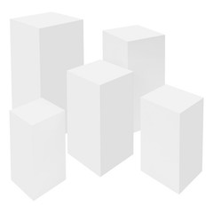 Square Display Stands For Party-set Of 5 White Cake Pedestal Stand Decoration