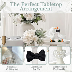 Couple Goose Wedding Cake Topper Handmade Goose Figurines Bride Groom Engagement