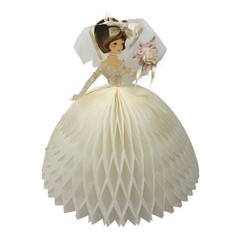 Vintage 1960’s Bride Wedding Decor Honeycomb Centerpiece w/ Box Bridal Shower