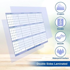 32″ x 48″ Academic Wall Calendar 2026-2027, July 2026 – June 2027 Folded Wet …