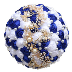Cheap Marfim Ivory Silk Bridal Bouquet Flower Girl/Bridesmaid/Bride Satin Holdin