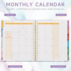 Teacher Planner 2026-2027, August 2026 – July 2027, 7 Periods Weekly and