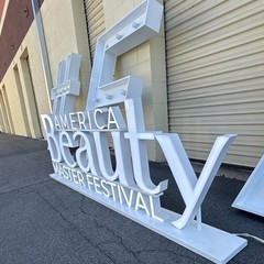 White Lighted Marquee Letter Set w/ # Sign – M B A F Letters