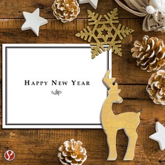2025 «Happy New Year» Holiday Greeting Cards & Envelopes, Blank Inside, 25 Qty